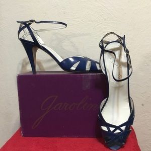 Garolini Women Sz 9M Blue Leather Sexy Sandals EUC